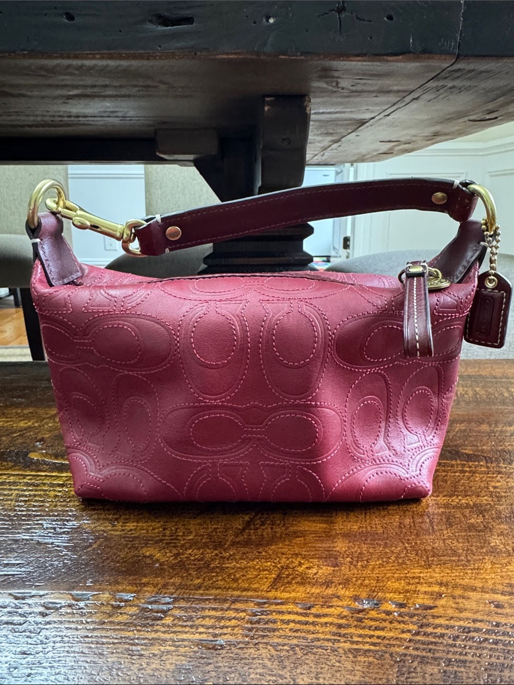 Coach 1941 logo embroidered small red bag